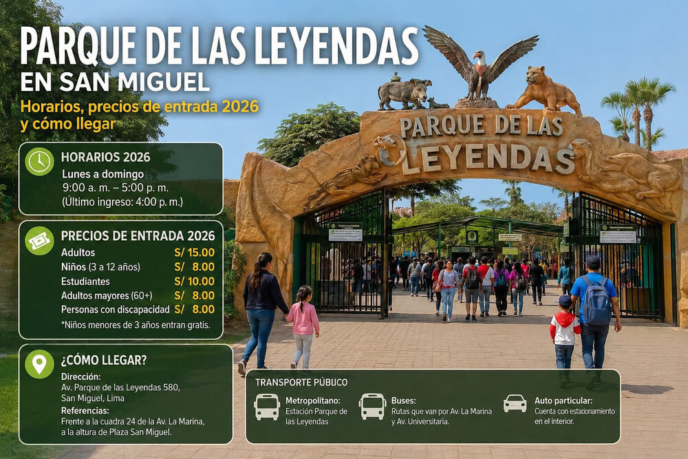 Parque de las Leyendas en San Miguel: horarios, precios de entrada 2026 y cómo llegar